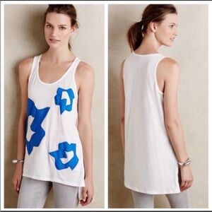 Anthropologie Left of Center Tank Alameda Appliqué Artsy Lagenlook Size XS NWT
